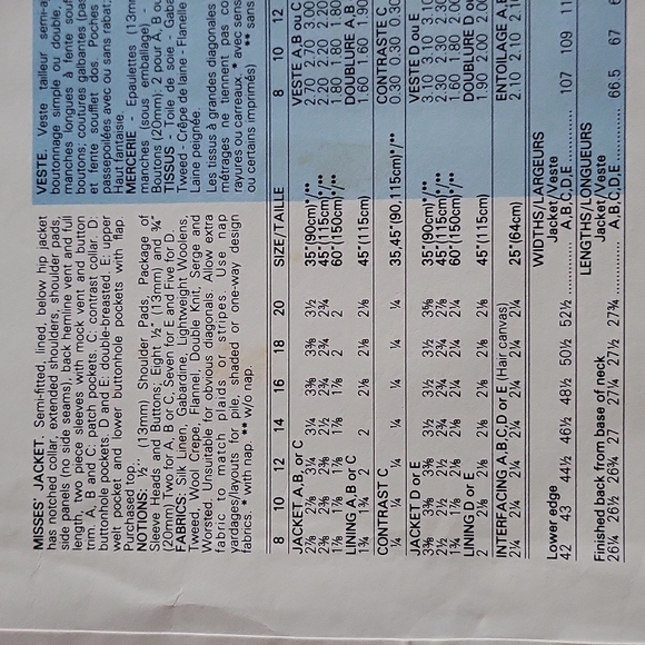 Vintage Vogue's Basic Design Jacket Pattern # 1193 - Size 8 - Picture 2 of 4